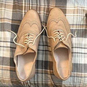 Cole Haan Men's Beige Suede Wingtip Oxfords